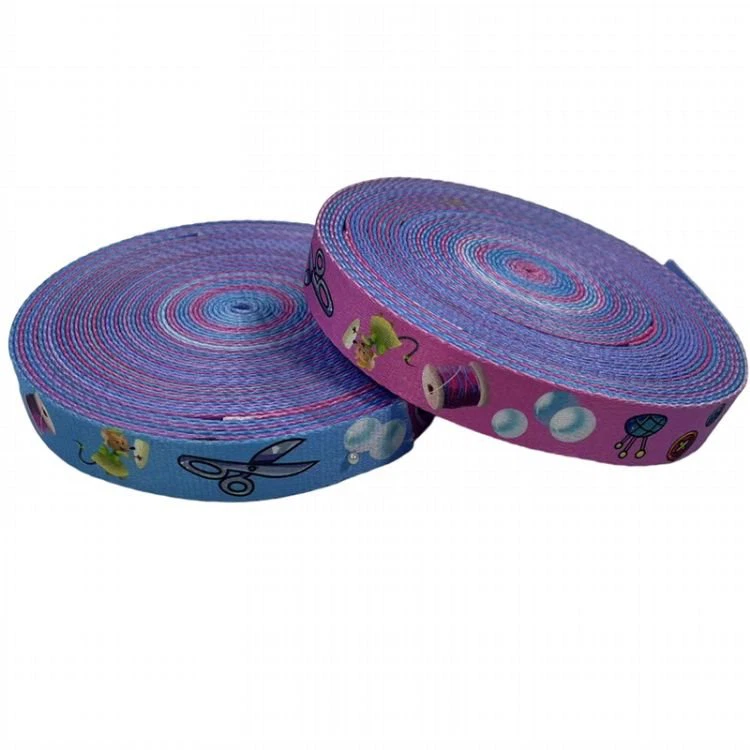 Giysiler için Jakarlı Logo Polyester Balıksırtı Dokuma Bant